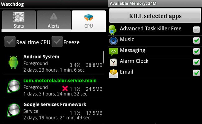 task killer smartphone Android
