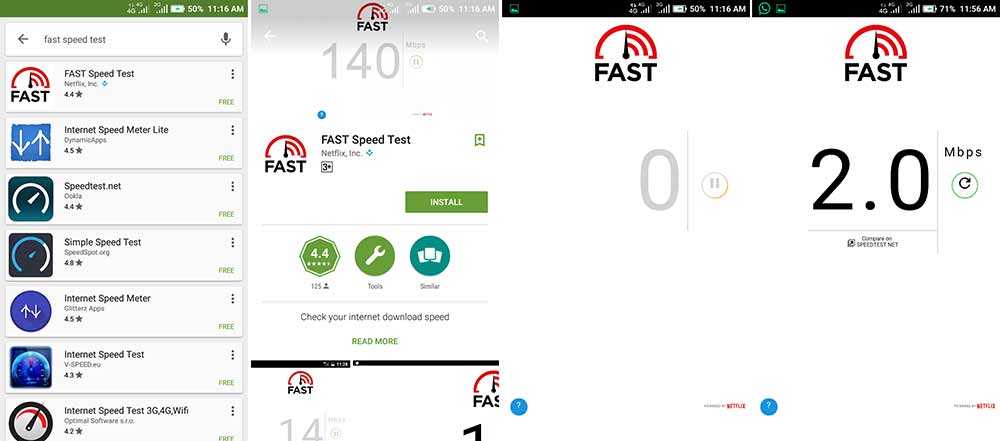 cek kecepatan internet 4G LTE fast speed tes netflix