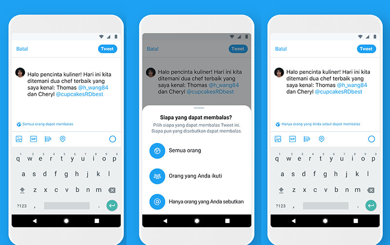 Fitur Baru Twitter, Cara Aktifkan Pengaturan Pembatasan Reply Tweet 2